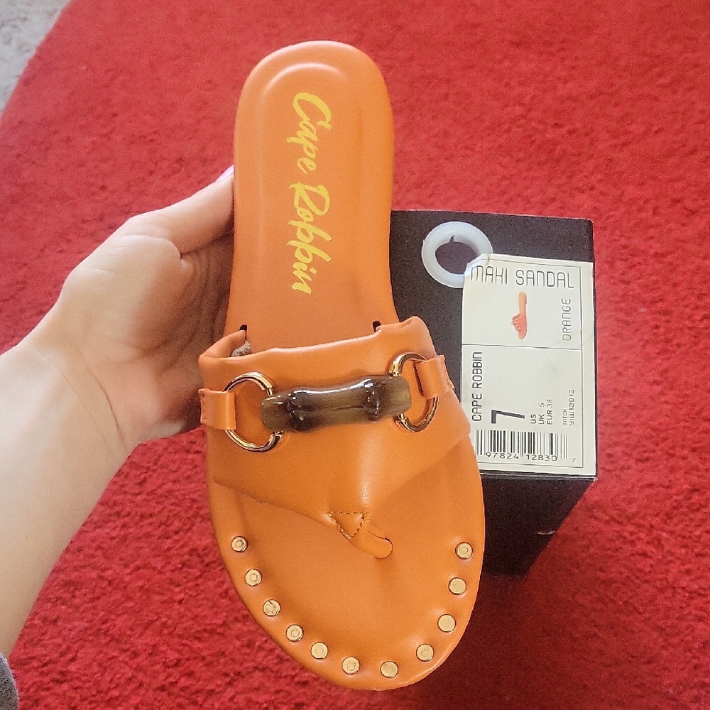 Cape Robbin Orange Studded Sandals